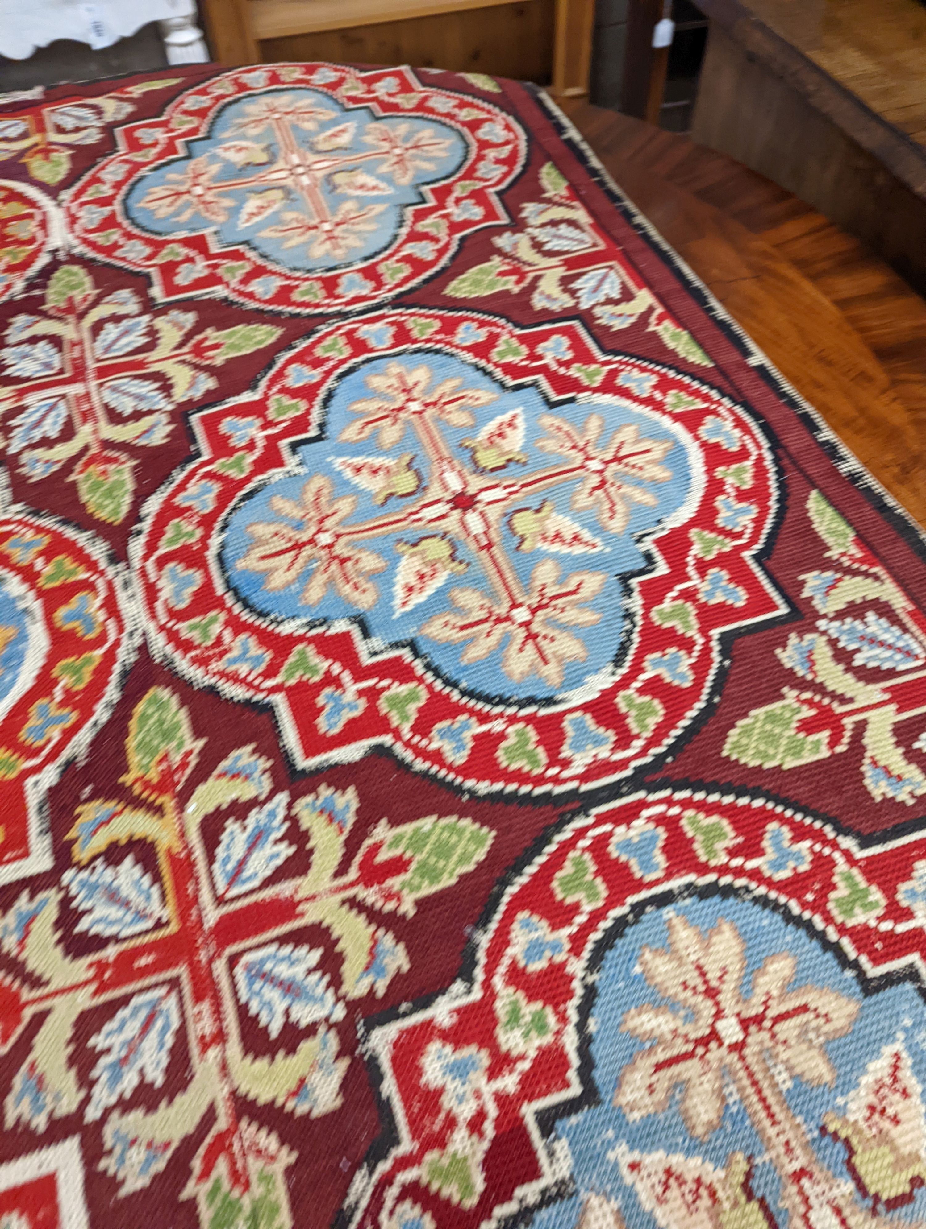 A mid 19th century English needlework rug, 166 x 110cm